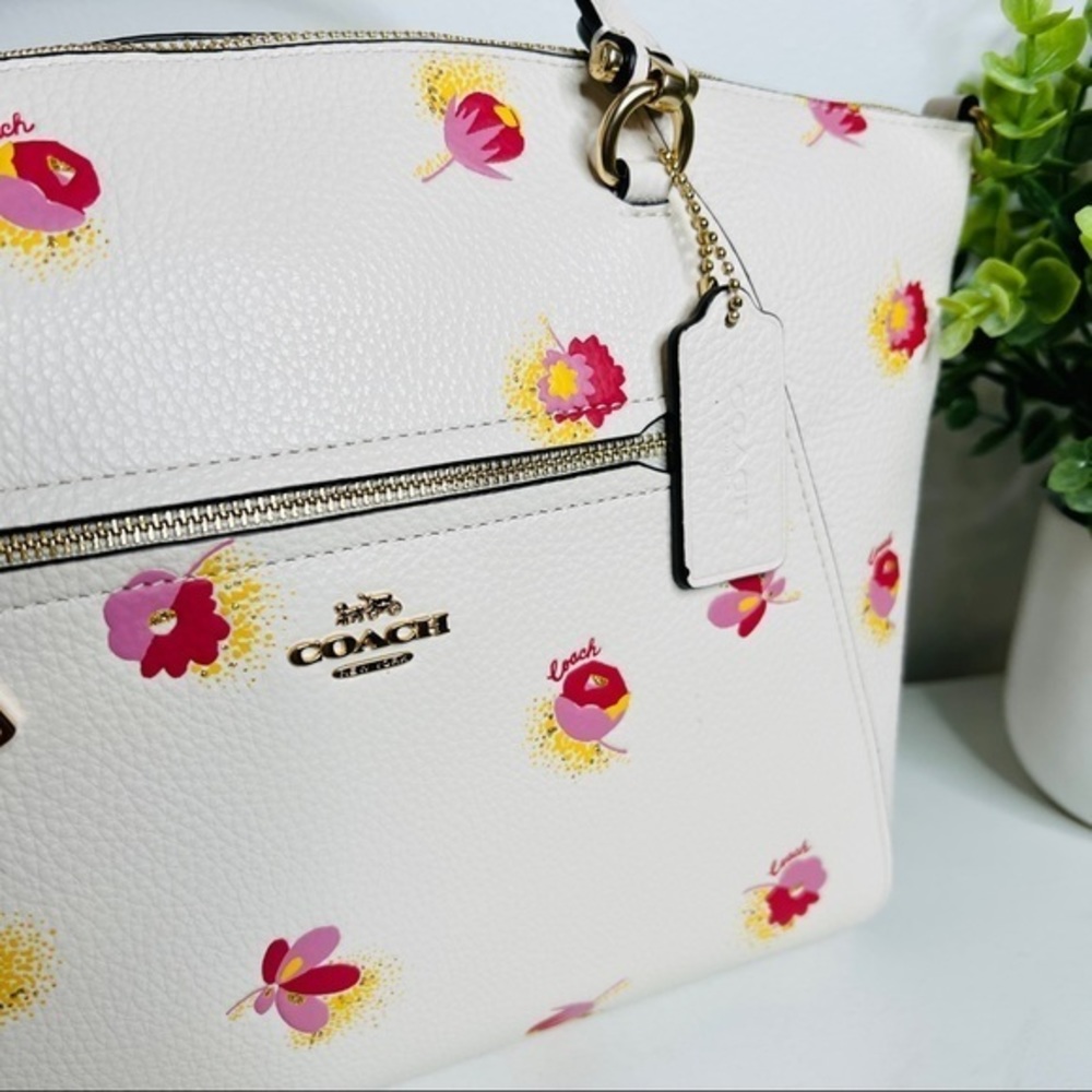 COACH White Floral Handbag NEW - Picture 3 of 11